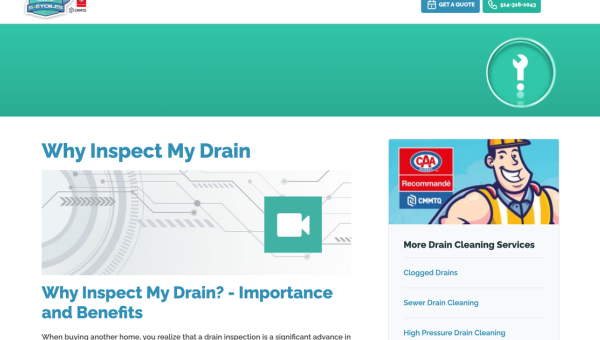 Pourquoi inspecter mes drains?
